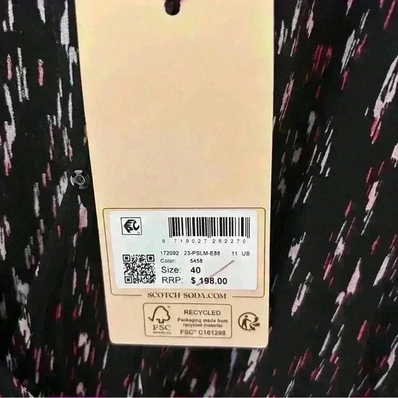 Scotch and Soda In Bloom dress. Black/geographic print Size 40 Eu - Picture 10 of 16